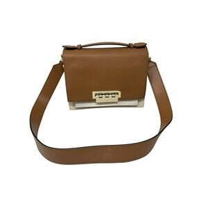 ZAC by Zac Posen Earthette Accordion Leather Tan/Taupe Shoulder Bag